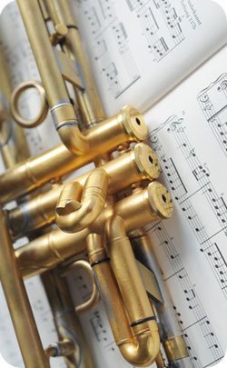 Part of a trumpet to indicate musical instruments are the modern 24th year anniversary theme