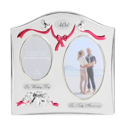 40th Anniversary Gift Silver Photo Frame 6 x 4