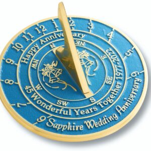 The Metal Foundry Sapphire 45th Sundial 2022 - Recycled Solid Brass
