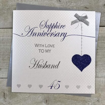Husband 45th Sapphire Wedding Anniversary by WHITE COTTON CARDS LLA45H